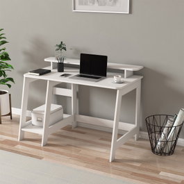 Hanah Home Escritorio de Estudio Blanco con Estantes